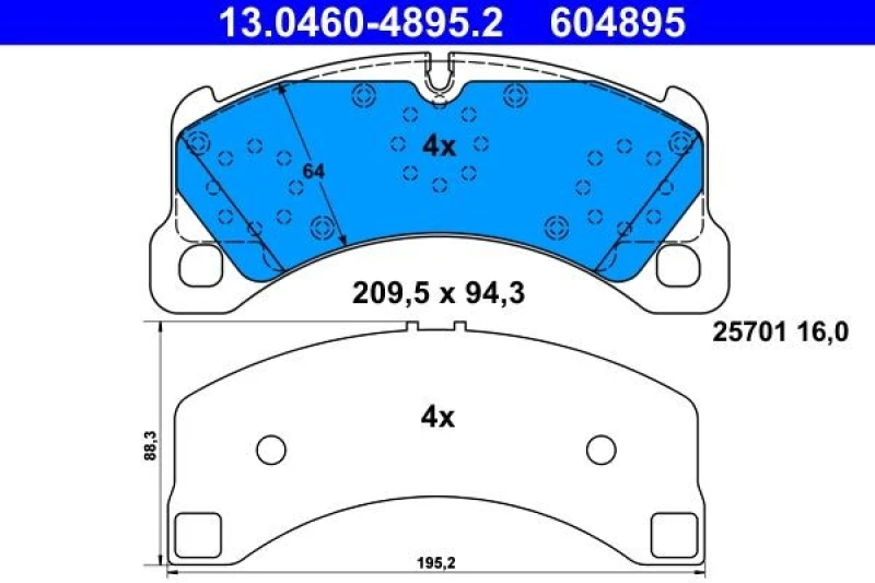 Image of Brake pad set ATE 13.0460-4895.2