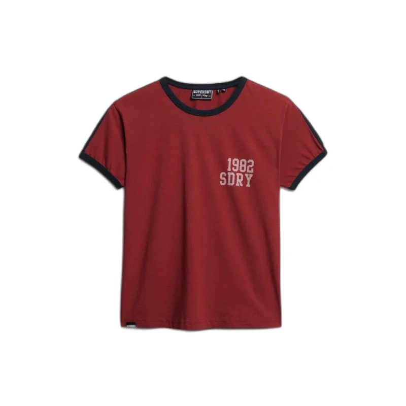 Image of Superdry Striped T-Shirt Superdry Athletic Essentials Rouge Female S