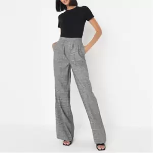 image of Missguided Tailored Check Wide Leg Trouser - Grey