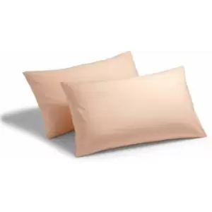 Image of Charlotte Thomas - Poetry Plain Dye 144 Thread Count Combed Yarns Peach Housewife Pillowcase Pair