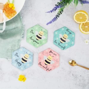 image of Sass & Belle Queen Bee Coasters (Set of 4)