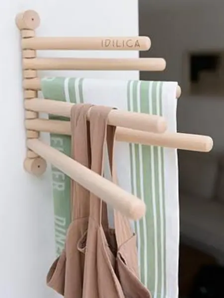 Image of Kitchencraft Idilica Beech Wood Wall Rack Light Brown VXN8F Unisex