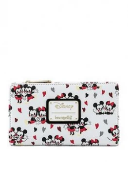 Image of Loungefly Mickey & Minnie Heart Wallet