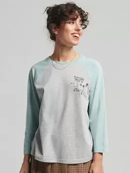 Image of Superdry Vintage Surf Ranchero Top - Grey, Size 10, Women