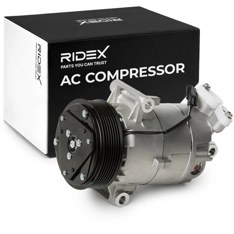 Image of RIDEX 447K0067 AC Compressor PAG 46, Refrigerant: R134a, with gaskets/seals Compressor,air conditioning (447)