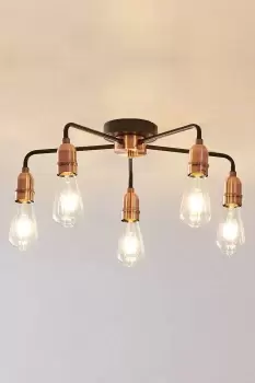 Image of 5 Light Semi-Flush Ceiling Light Dimmable E27/ES Cap