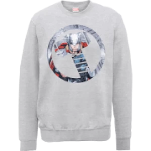 image of Marvel Avengers Assemble Thor Montage Sweatshirt - Grey - S