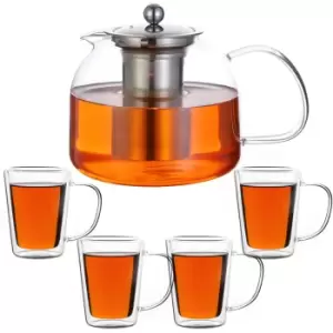 image of Tea Pot Glass 1.5L incl. Tea Glasses 4Pcs