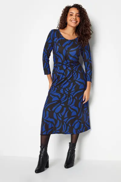 image of M&Co Twist Front Midaxi Dress Blue