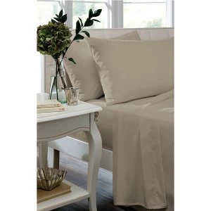 Image of Catherine Lansfield Natural Non-Iron Plain Dye Flat Sheet - King