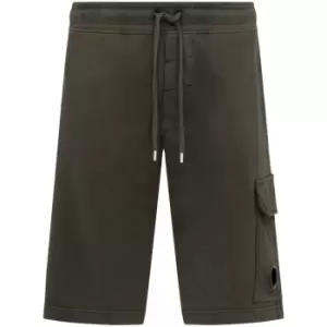 Image of CP COMPANY Micro Lens Fleece Shorts - Green