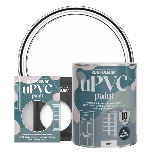 Image of Rust-Oleum uPVC Paint, Matt Finish - CHALK White - 750ml