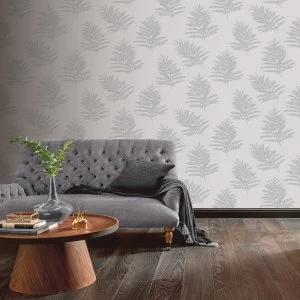 Image of Arthouse Opera Fern Trees Silver Metallic Wallpaper