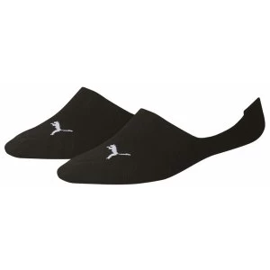 Image of Puma Invisible Footie Socks UK size 6-8 Black 2 Pack