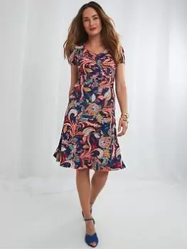 Joe Browns Sassy Swirl Print Dress -blue, Blue, Size 10, Women