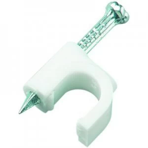 Image of Wickes Coaxial Cable Clips - White Pack of 100