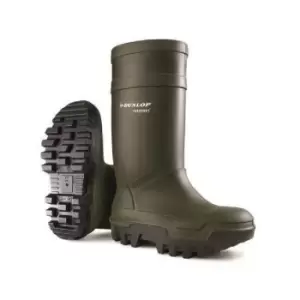 Image of Dunlop C662933 Purofort Thermo + Full Safety Wellington / Mens Boots / Safety Wellingtons (11 UK) (GREEN) - GREEN