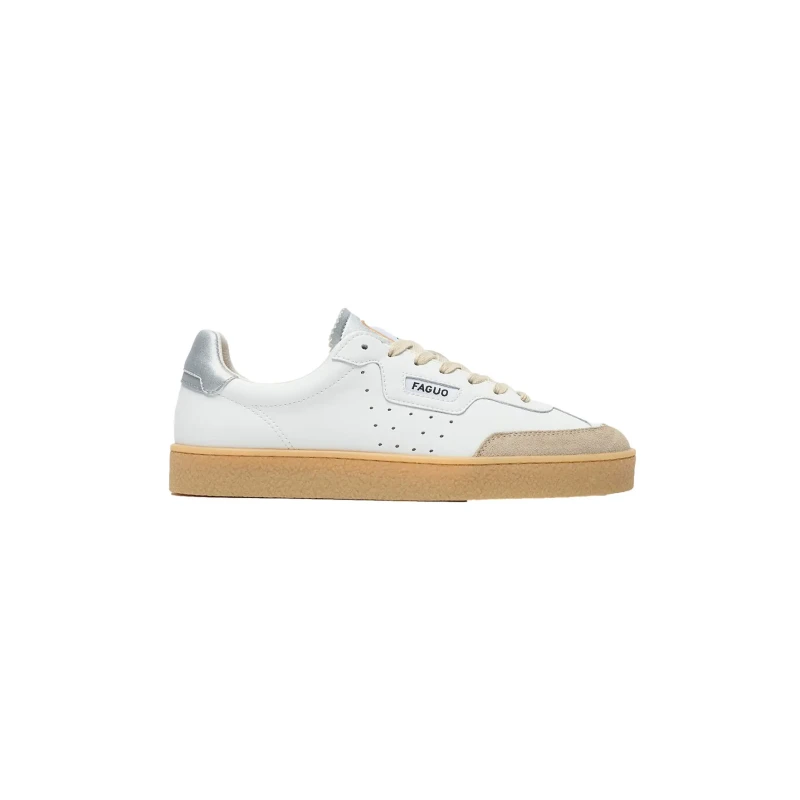 Image of Faguo Womens suede leather trainers Faguo Lumbo Blanc Female 37