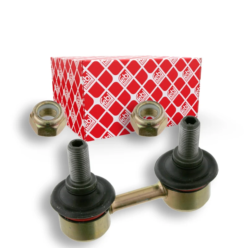 Image of FEBI BILSTEIN 23234 Anti-roll bar link OE Turbo NEW, Front Axle Left, with nuts Steel Link Stabiliser (3229)