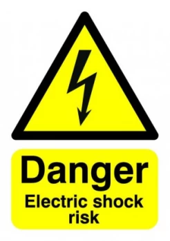 image of Extra Value A5 Self Adhesive Warning Sign - Electric Shock