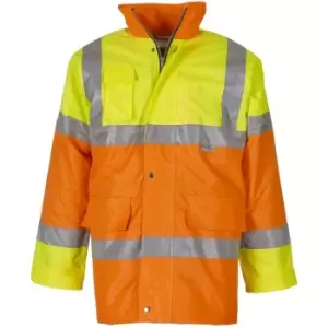 Yoko - Mens Hi Vis Contrast Safety Jacket (3XL) (Yellow/ Orange) - Yellow/ Orange