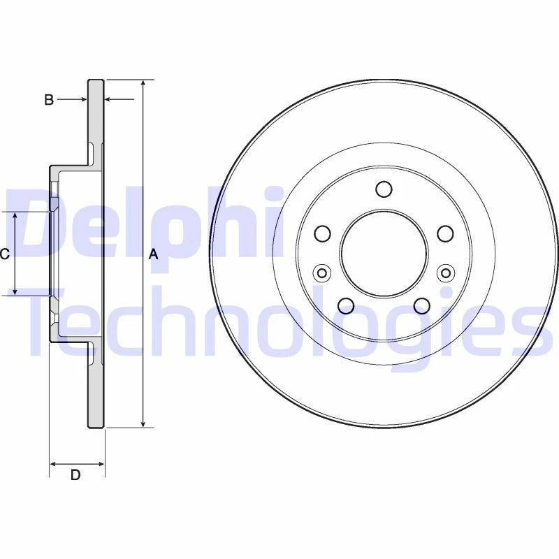 Image of DELPHI Brake disc DELPHI BG4748C