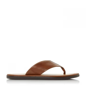 image of Dune London Fizz Flip Flops - Tan Lthr