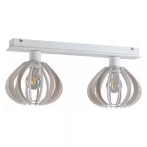 Image of Keter Nicoleta Twin Ceiling Spotlight White, 52cm, 2x E27