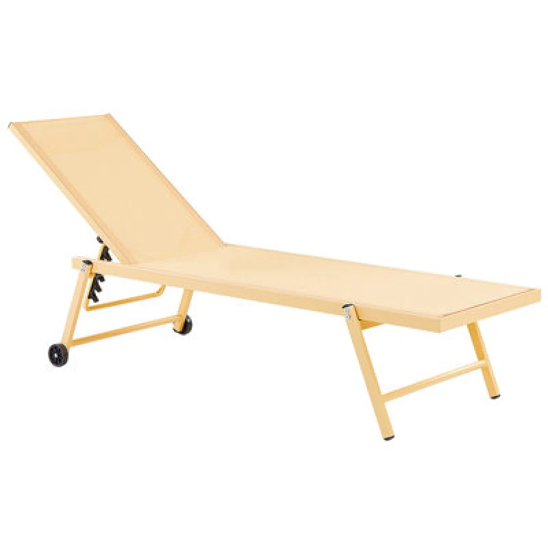 Image of Beliani Sun Lounger Portofino Reclining Metal Yellow