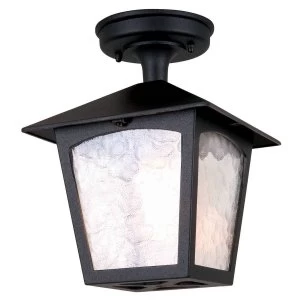 Image of 1 Light Outdoor Ceiling Lantern Black, E27