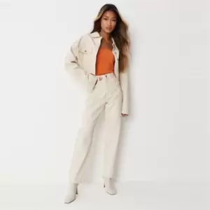 Missguided Enzyme Wash Dad Jean Co Ord - Neutral