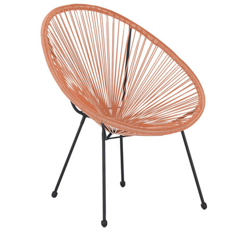 Image of Beliani Garden Chair Acapulco Ii Pe Rattan Orange