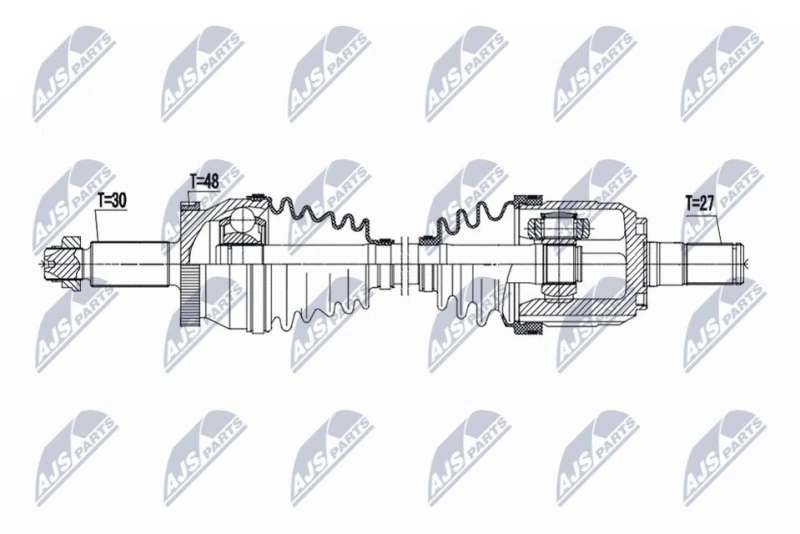Image of NTY NPW-KA-418 Drive shaft Automatic Transmission, Front Axle Left Drive Shaft (13)
