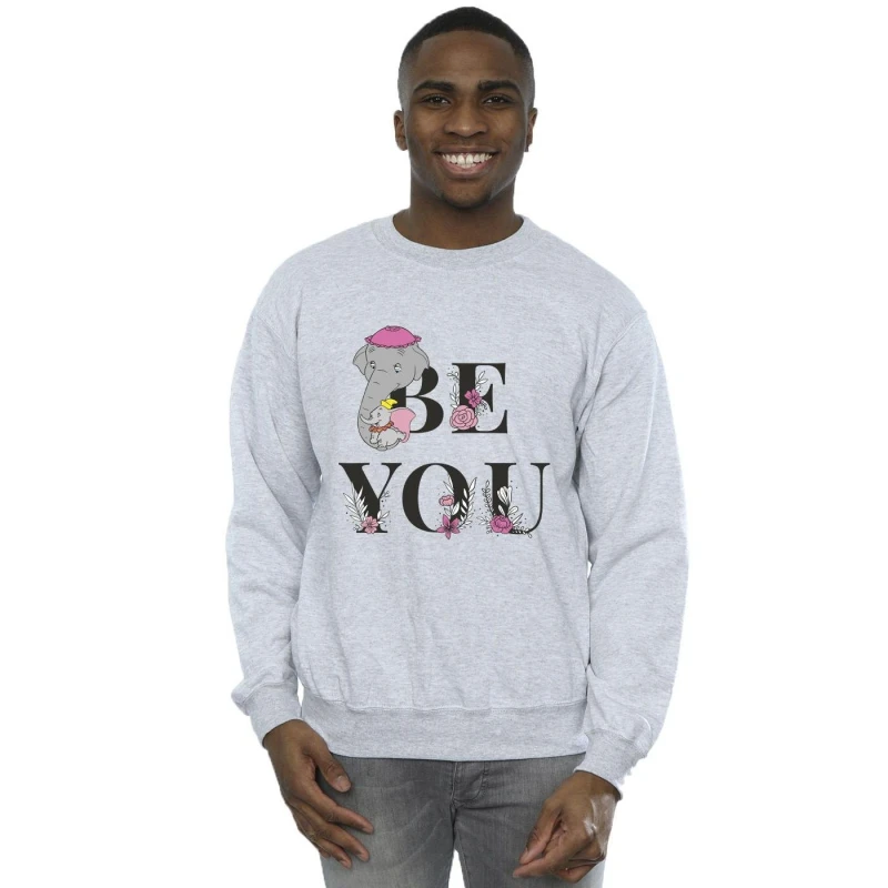 Image of Disney Men Dumbo Be You Sweatshirt in Grey Size: Small Grey S Male 5059934381179