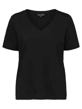 SELECTED Organic Cotton - T-Shirt Women Black