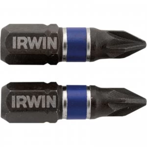 image of Irwin Impact Pozi Screwdriver Bit PZ1 25mm Pack of 2