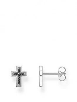 image of Thomas Sabo Sterling Silver Black Cross Earring Studs