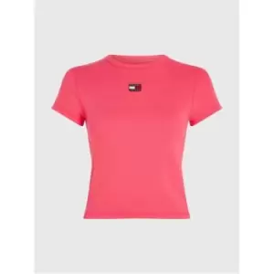 Image of Tommy Jeans Tjw Bby Rib XS Badge - Pink