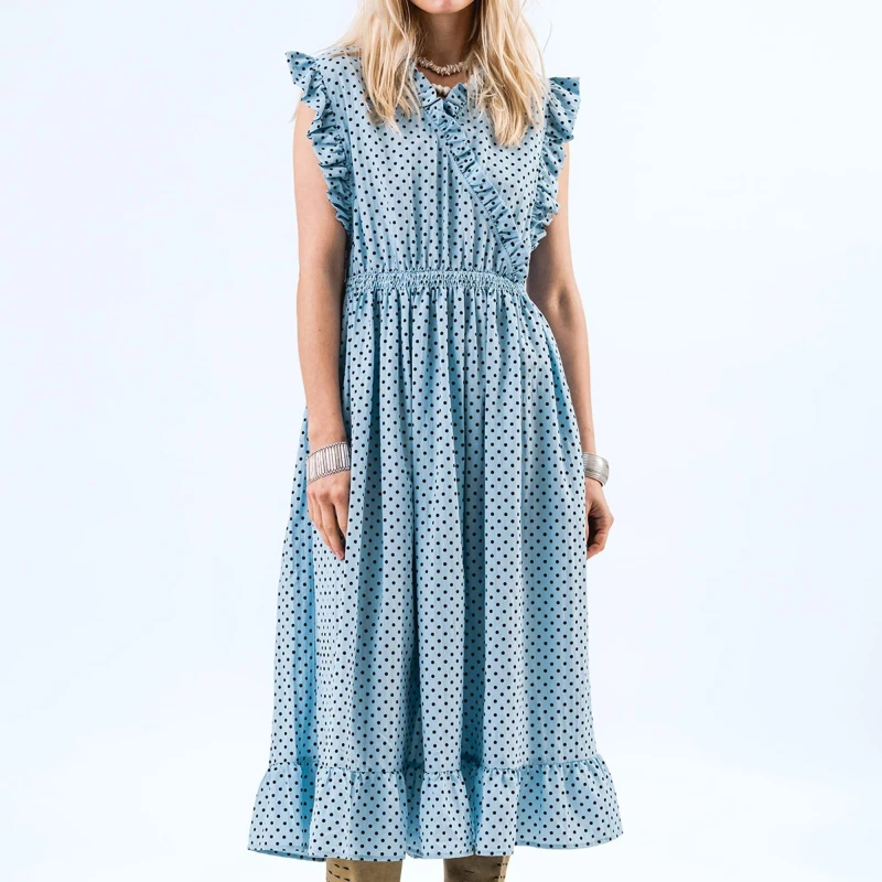 Image of Lollys Laundry Idinall Midi Dress Blue female S