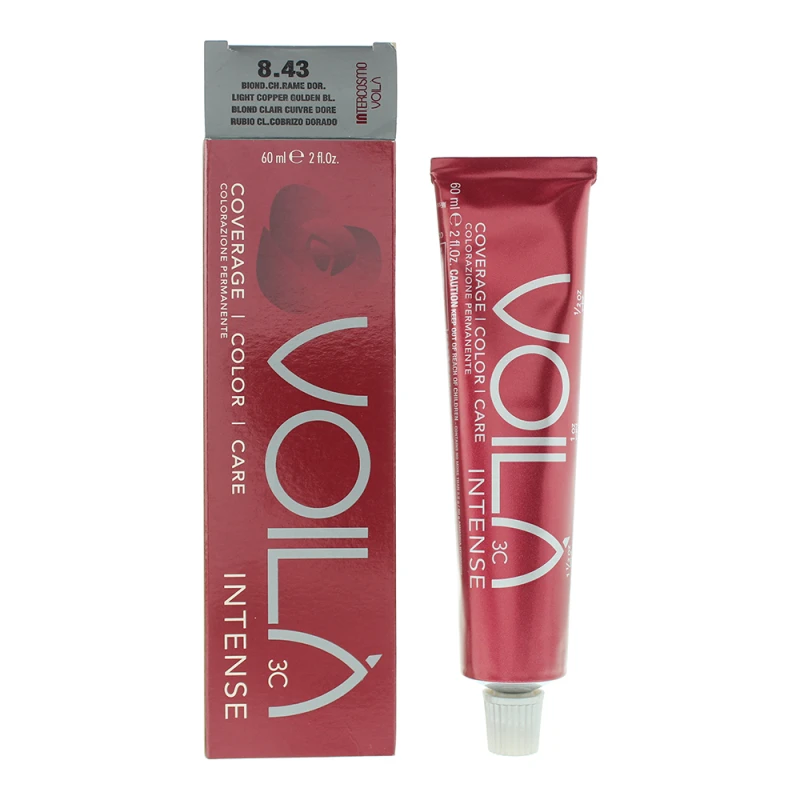 Image of Intercosmo Voila 3c Intense 8.43 Light Copper Golden Blonde Hair Colour 60ml