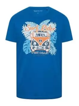 image of BadRhino Surf Rider Campervan T-Shirt - Blue Size 2XL, Men