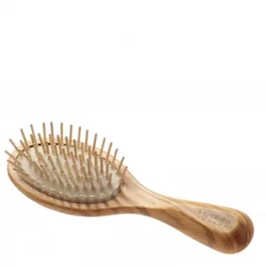 image of Hydrea London Olive Wood Handbag Size Anti Static Hair Brush