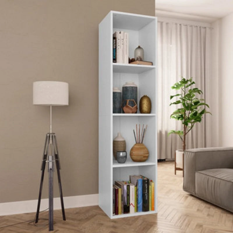 Image of Vidaxl Book Cabinet/tv Cabinet White 36X30X143cm Engineered Wood Book Cabinets