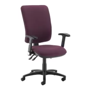 Image of Dams MTO Senza Extra High Back Operator Chair with Folding Arms - Diablo Pink