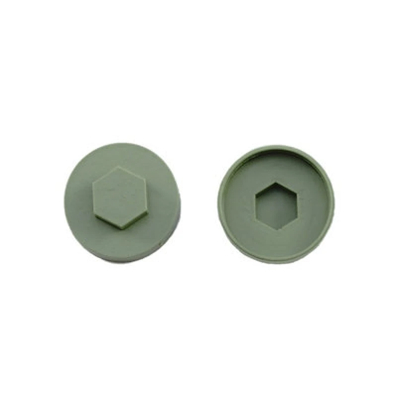Image of Jcp Fixings Moorland Green Cover Caps - 16mm - Fjmfc16Mo - Box Of 1000