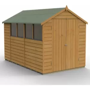 image of 10' x 6' Forest Shiplap Dip Treated Double Door Apex Wooden Shed (3.01m x 1.99m) - Golden Brown