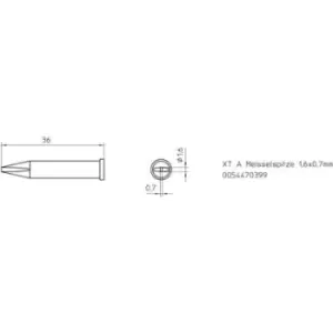 image of Weller XT-A Soldering tip Chisel-shaped Tip size 1.6mm Content