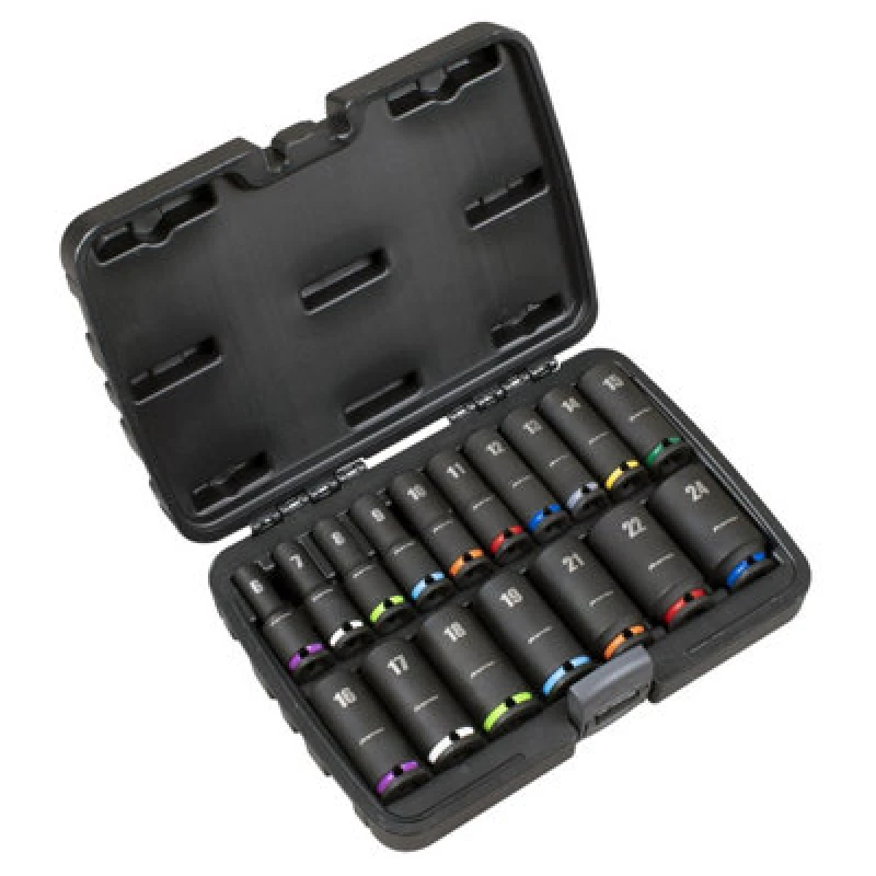 Image of Sealey Premier 17 Piece 3/8" Drive Deep Impact Socket Set AK68219 Drive: 3/8"