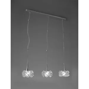 Image of Pendant Artic 3 Bulbs E27 Line Large, polished chrome
