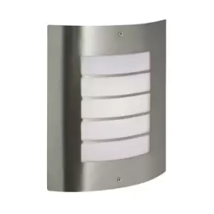 image of Prince - 1 Light Wall Light Stainless Steel IP44, E27 - Firstlight